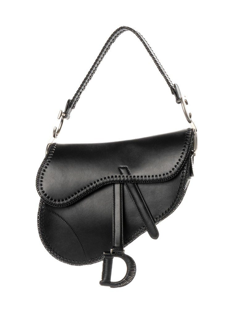 Dior Saddle Strap Medium Black Stitching
