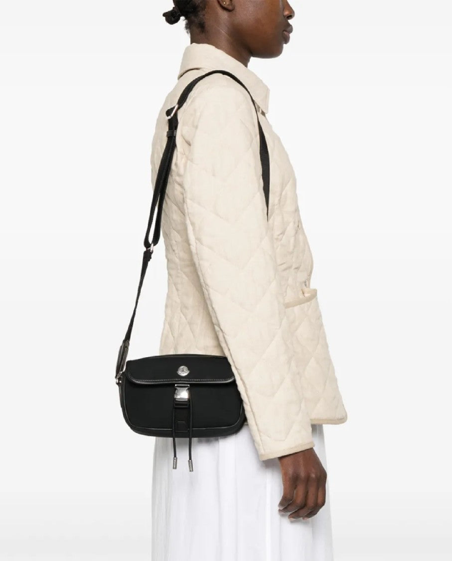 Moncler Minimalist Black Crossbody Bag With Metallic Clasp
