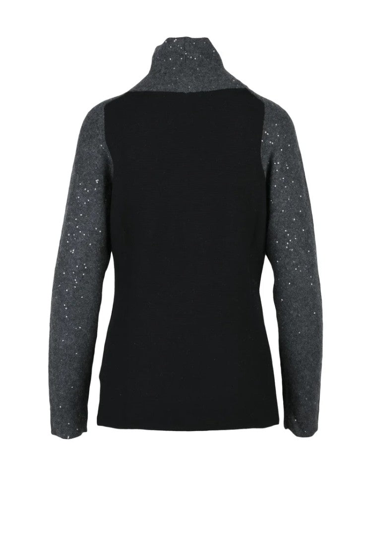 Fabiana Filippi Turtleneck Pullover - Black/Grey