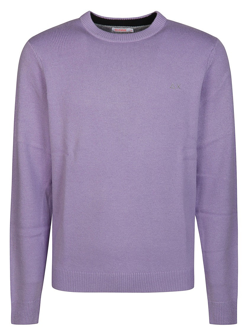 Sun 68 Classic Crew Neck Sweater With Logo Detail