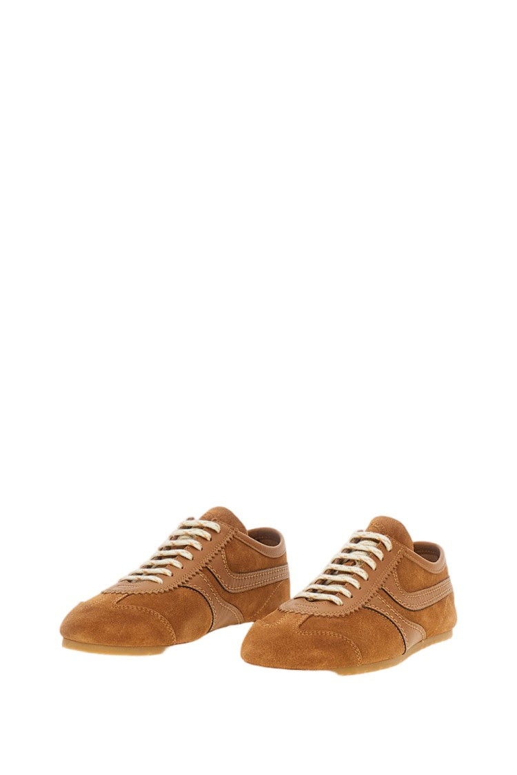 Dries Van Noten Light Brown Suede Low-Top Sneakers
