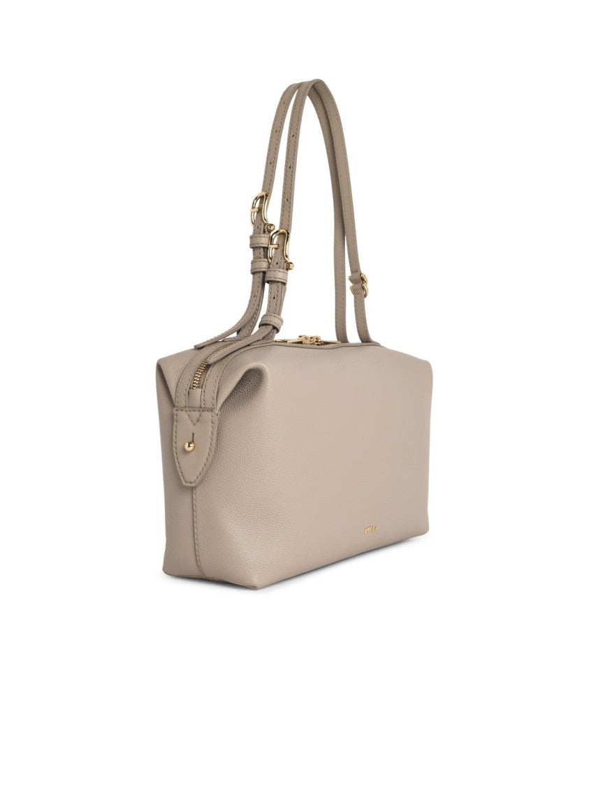 Furla 'Double' Linen Leather Bag
