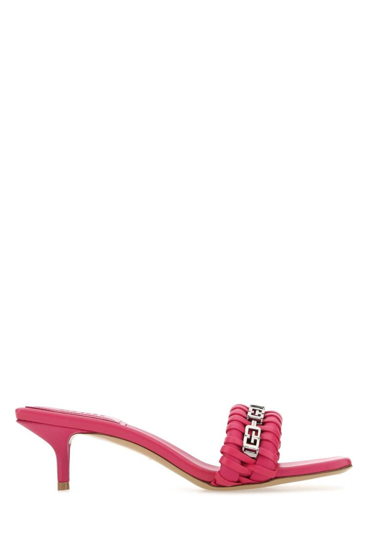 Givenchy Fuchsia Nappa Leather G Woven Mules