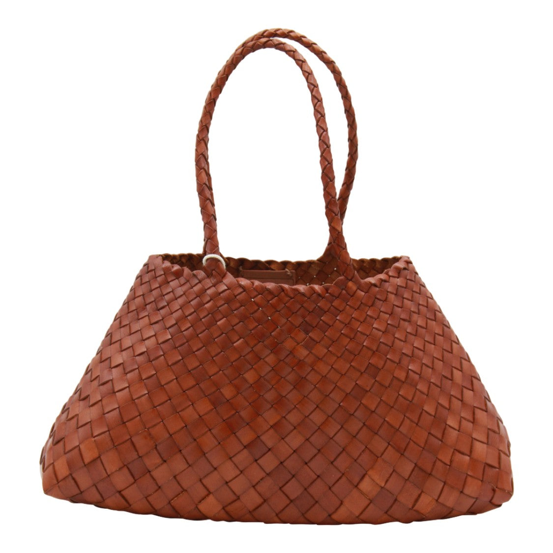 Dragon Diffusion Woven Leather Handbag With Braided Handles