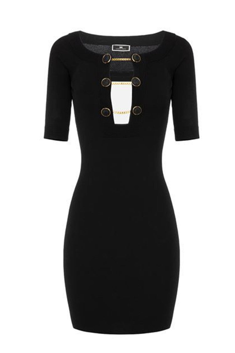 Elisabetta Franchi Black Mini Dress