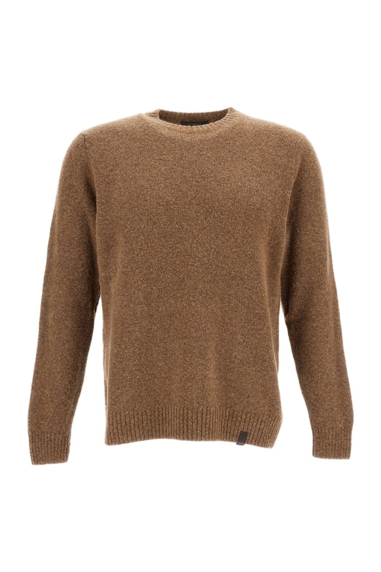 Zanone Textured Knit Sweater With Crew Neckline And Ribbed Trim