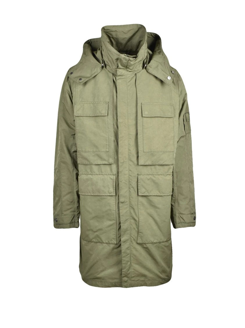Add Garment Dyed Parka With High Collar And Detachable Hood