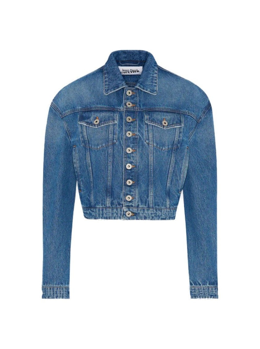 Jean Paul Gaultier Buttoned Denim Jacket Vintage Blue
