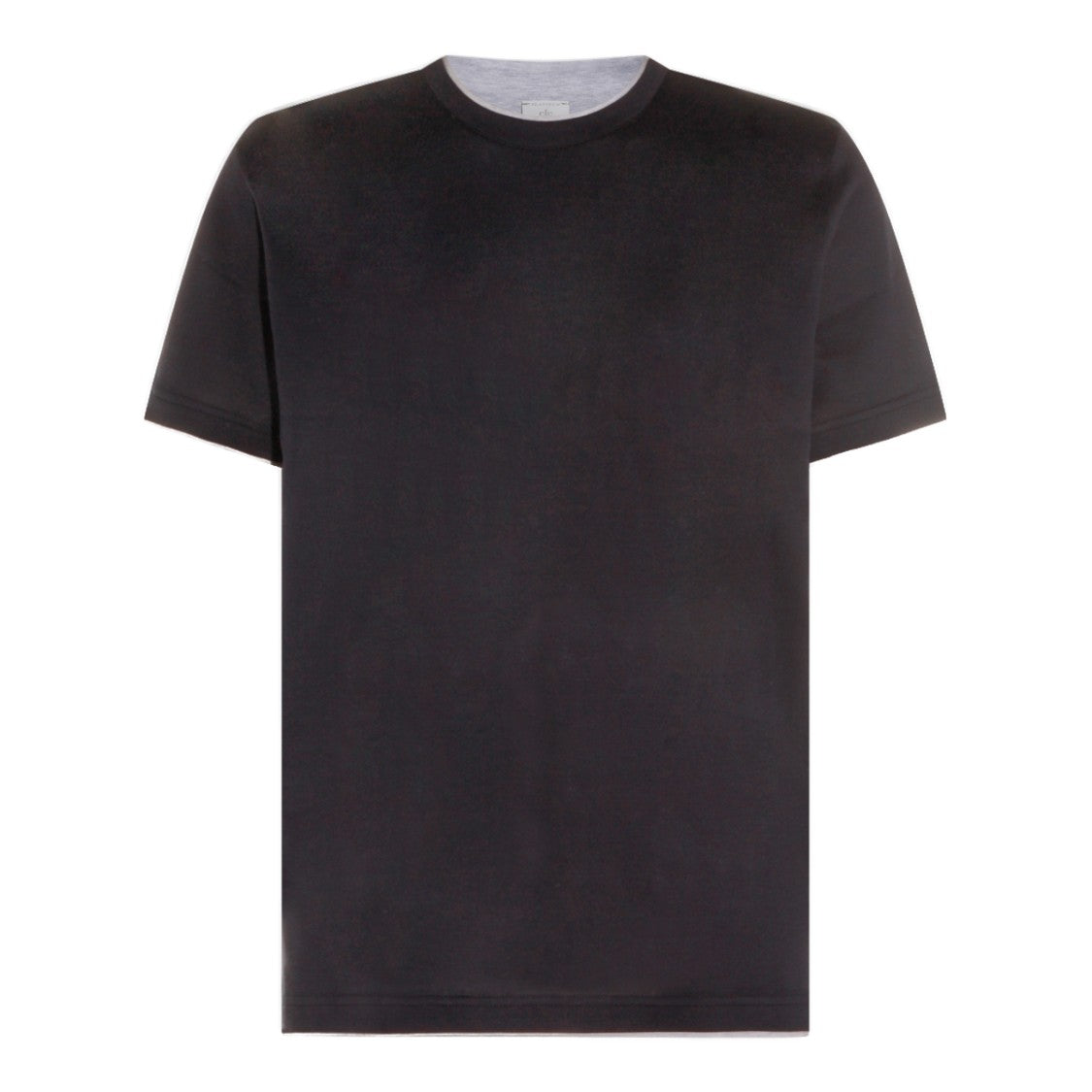 Eleventy Crew Neck Black T-Shirt With Minimalist Design