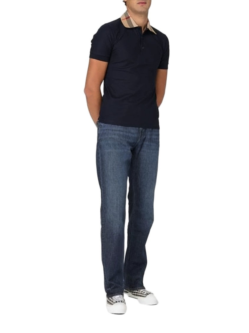 Burberry Short-Sleeved Navy Polo Shirt