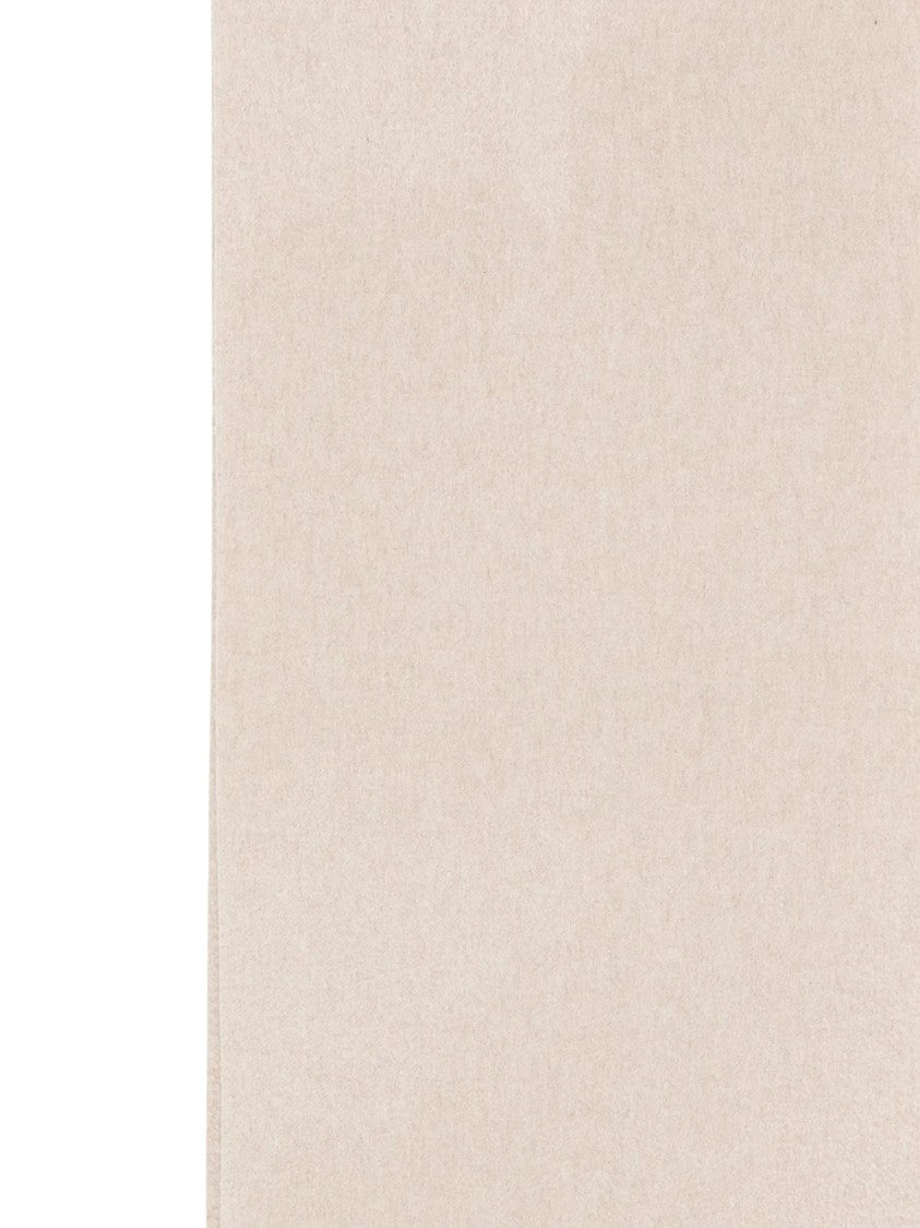Max Mara Beige Dalia Fringed Cashmere Scarf