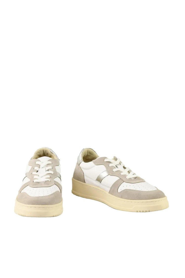 Twelve Style Division Leather Sneakers - White/Beige