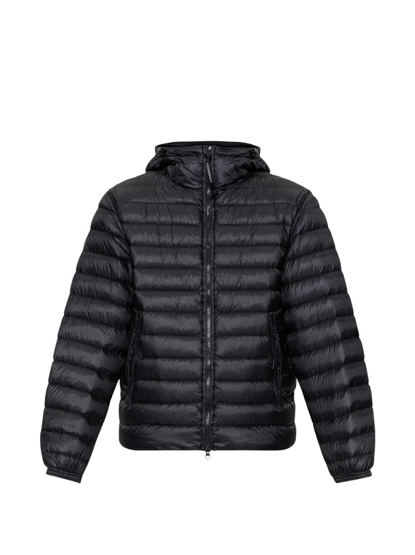 C.P. Company Black Hooded Quilted Down Jacket