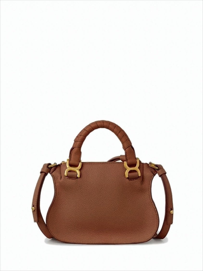 Chloé Structured Brown Calf Leather Tote Bag