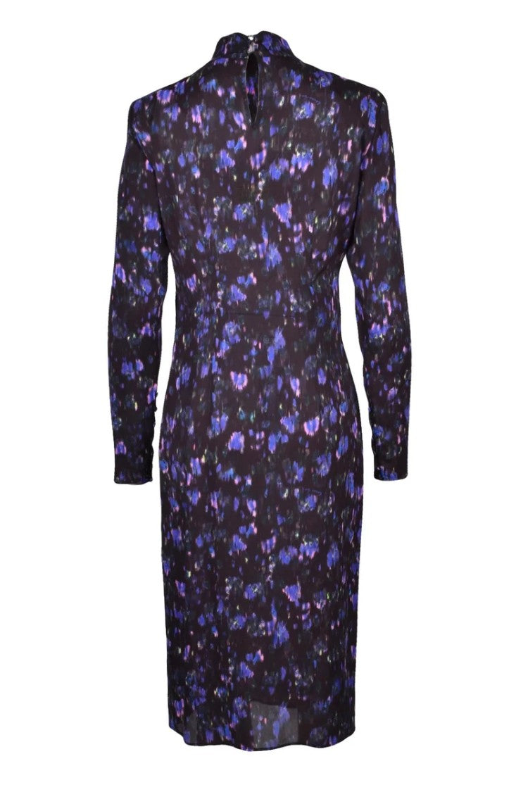 Patrizia Pepe Long Dress Straps - Black/Purple