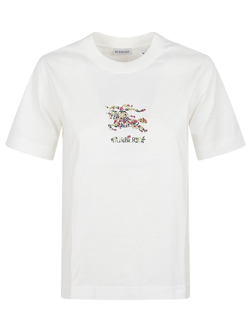 Burberry Floral Embroidered White Short-Sleeve T-Shirt