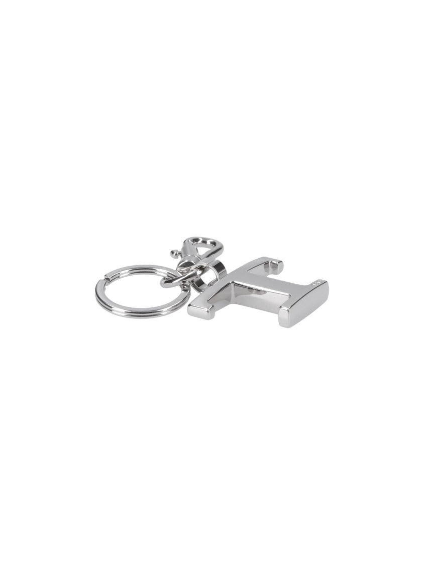 Tod's Silver Logo Metal Charm Keyring