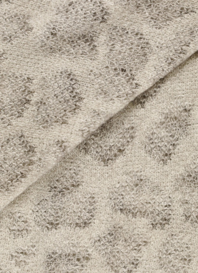 Avant Toi Textured Leopard Print Rectangular Scarf