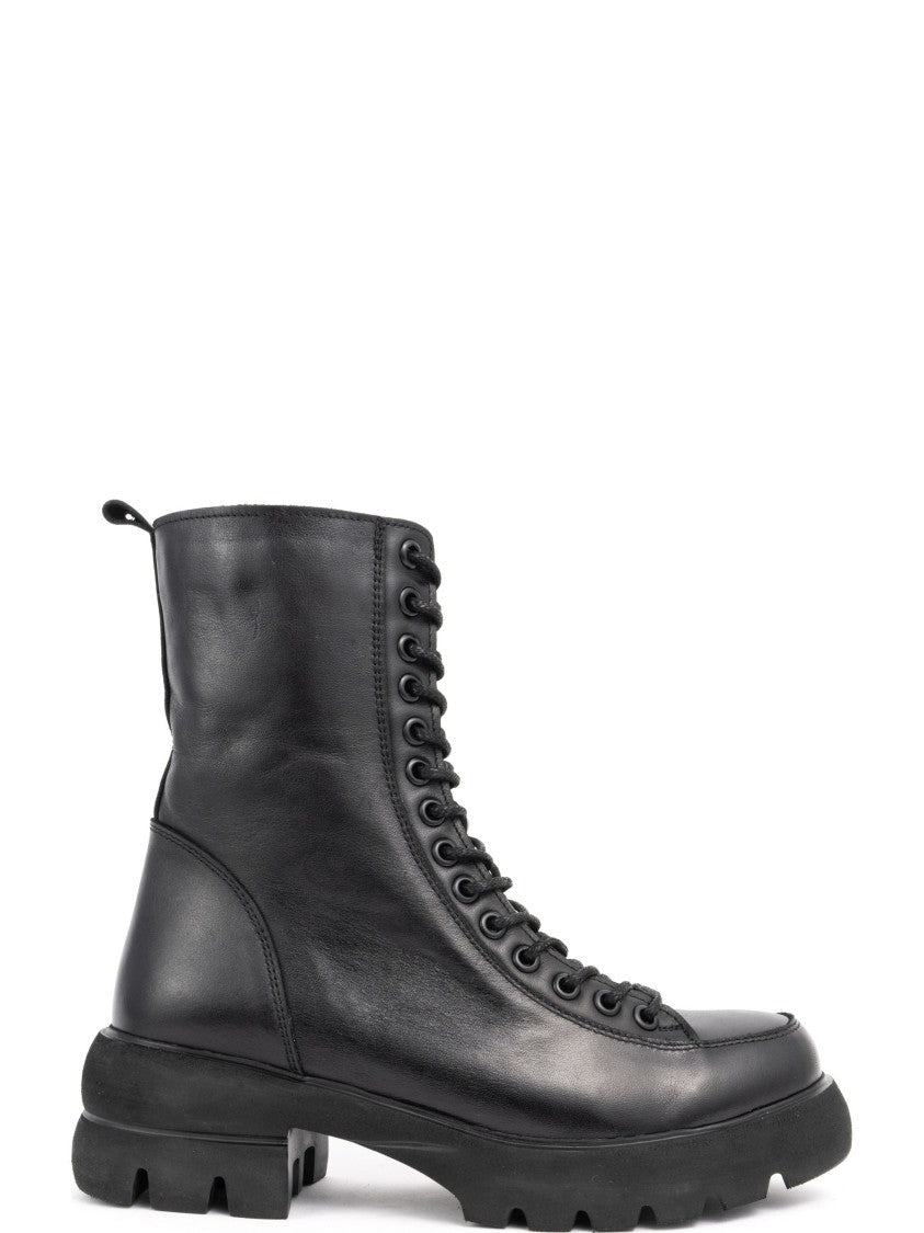 Sergio Moretti Black Cow Leather Ankle Boots