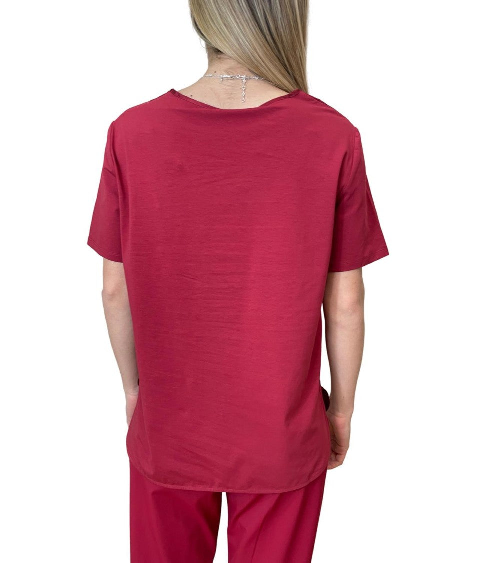 Max Mara Red Mmlotre Cotton Knit Top