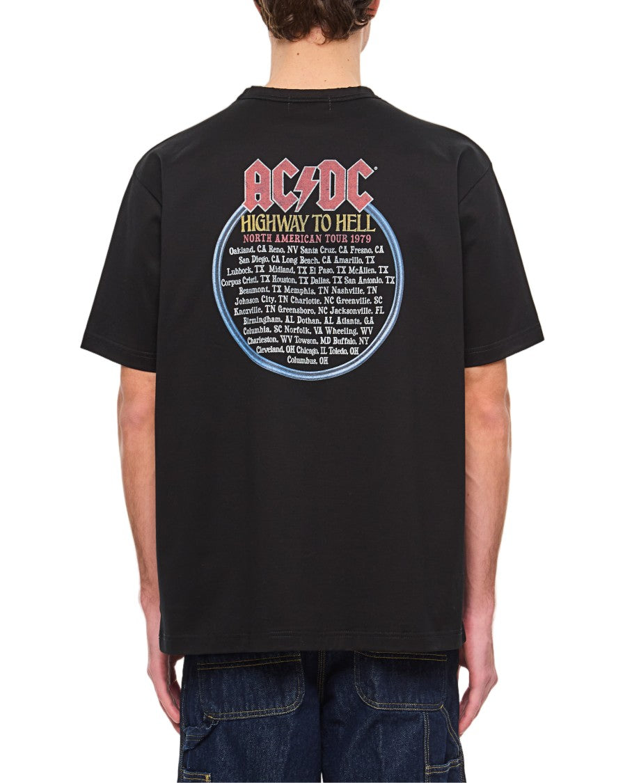 Junya Watanabe Crew-Neck T-Shirt With Ac/Dc Band Graphic