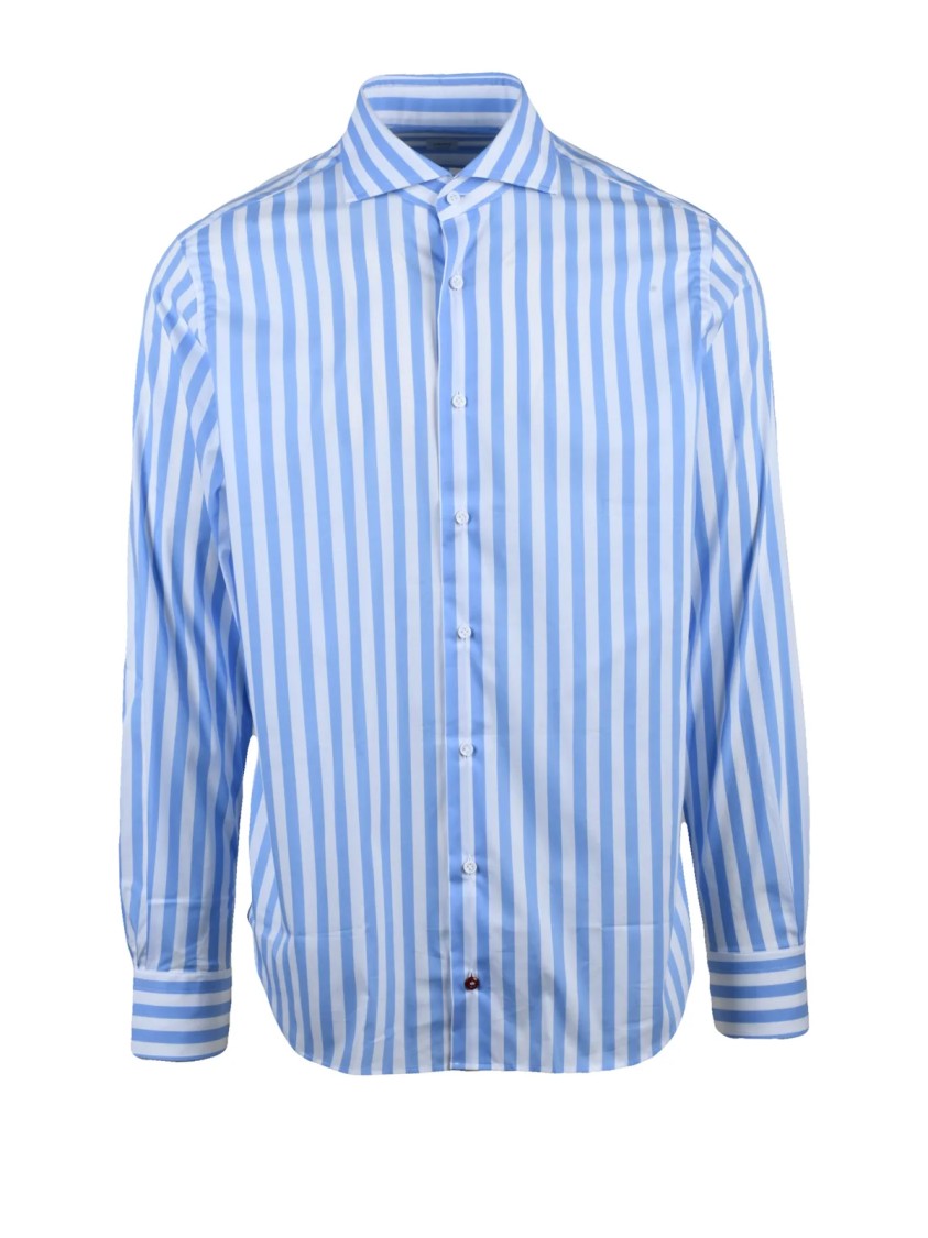 Carrel White Cotton-Blend Striped Shirt