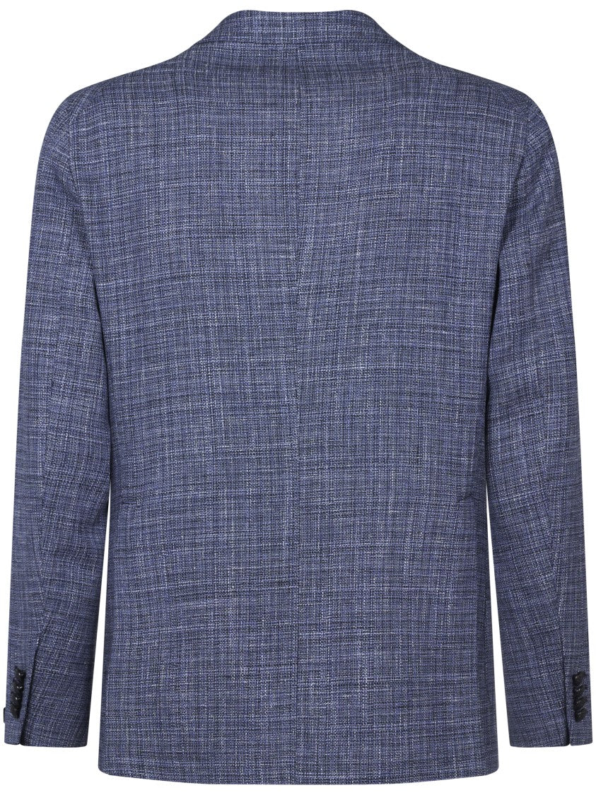 Tagliatore Textured Blue Tailored Jacket
