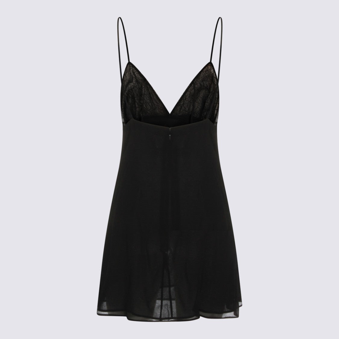 Blumarine Lace Mini Dress With Spaghetti Straps And Bead Embellishments