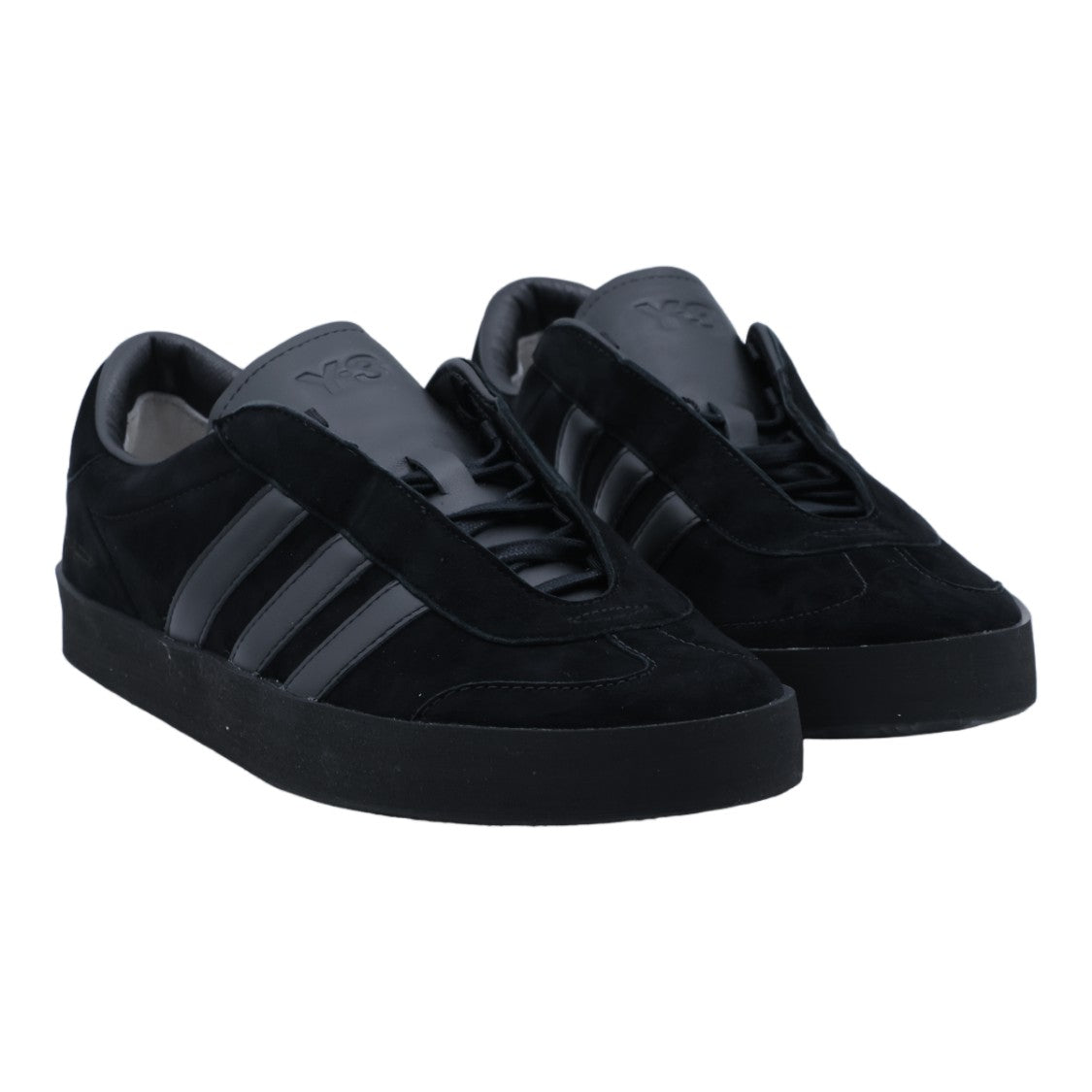 Y-3 Low-Top Black Sneakers With Suede And Leather Panels