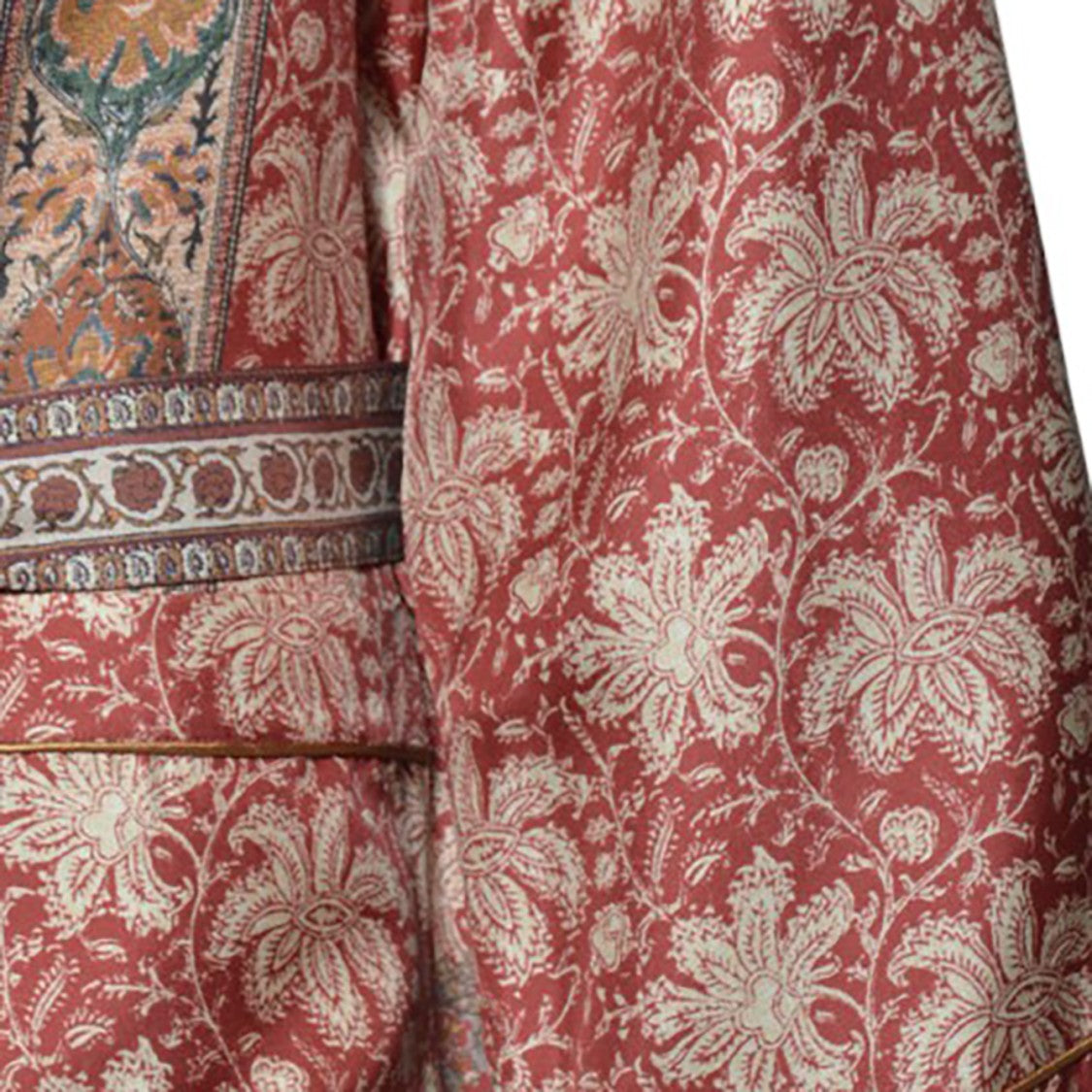 Etro Oversized Red Silk Printed Dressing Gown