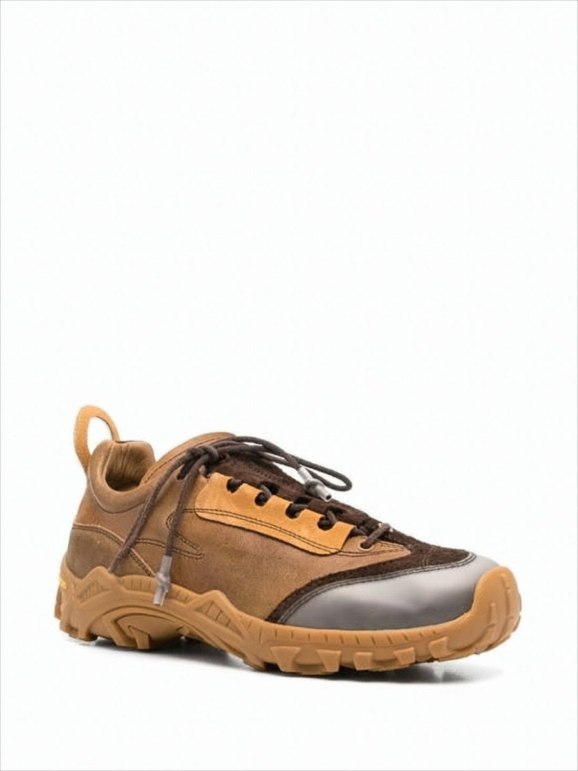 Our Legacy Brown Suede And Leather Sneakers