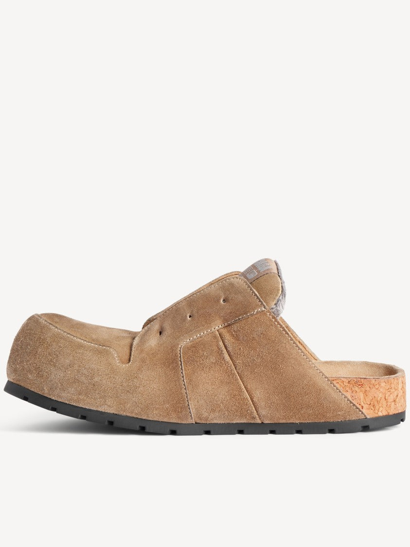 Balenciaga Tan Dumbo Mule Suede Cork Mules