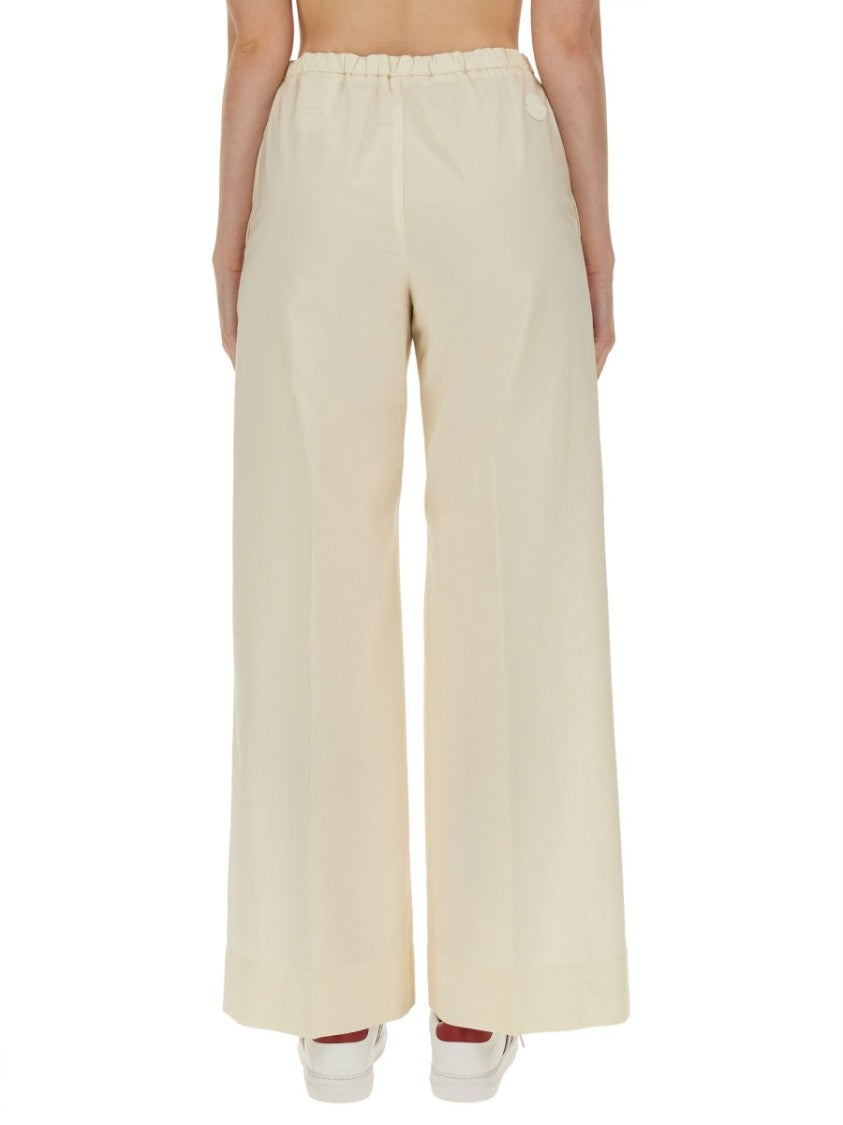 Moncler Cotton Poplin Pants With Straight Leg Silhouette