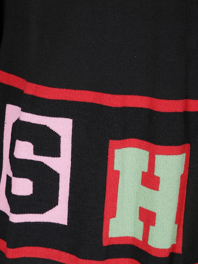 Comme Des Garçons Crew Neck Sweater With Bold Lettering Detail