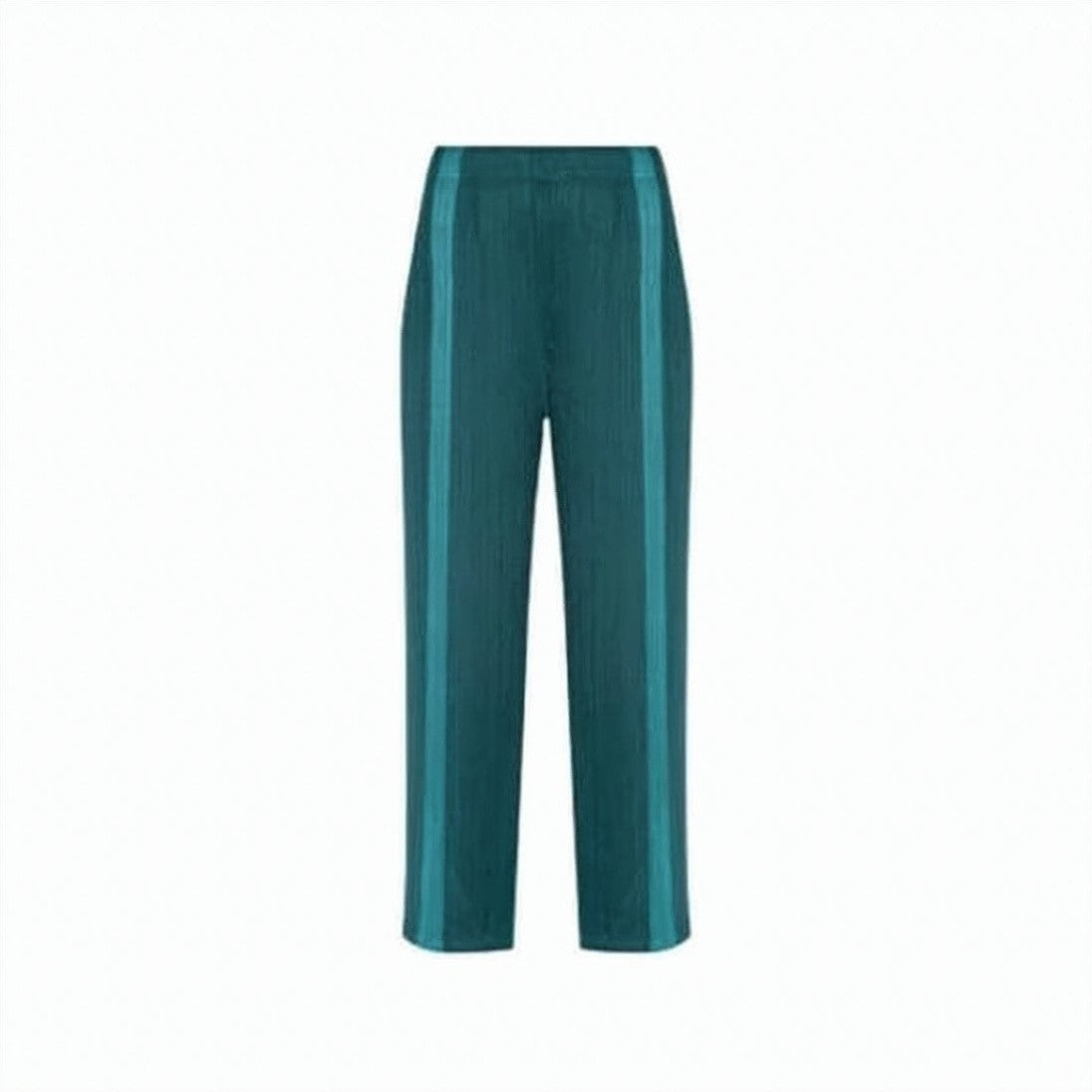 Pleats Please Pleated Texture Straight-Leg Training Pants With Vertical Stripes