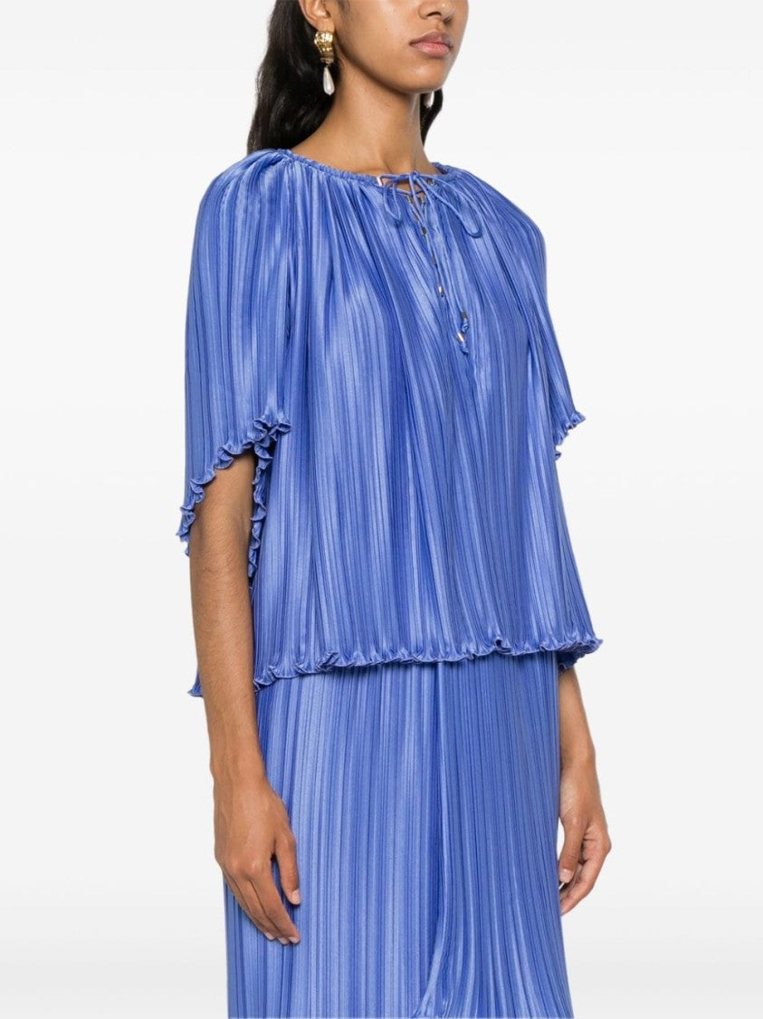 Lanvin Charmeuse Plissé Top