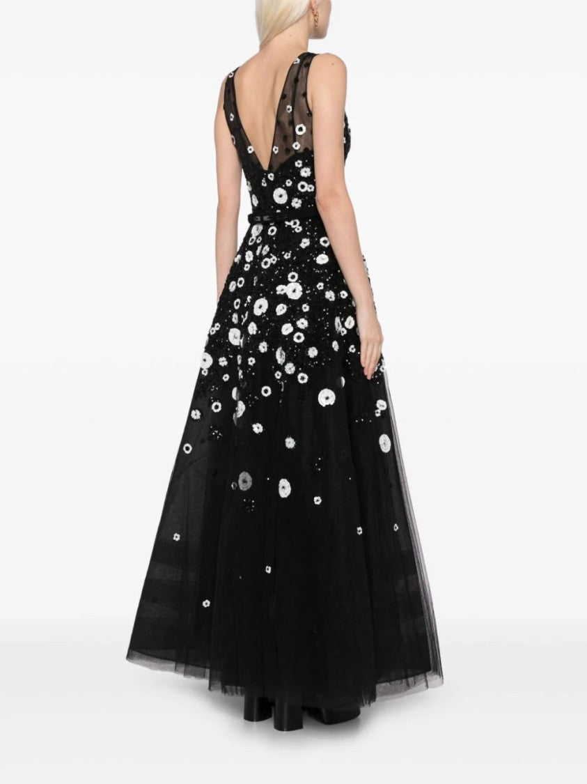 Saiid Kobeisy Tulle, Ankle Length Dress With Dotted Beading