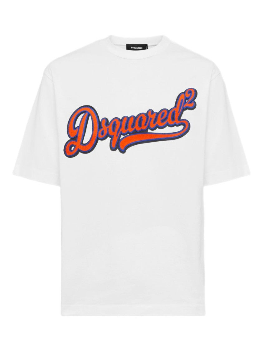 Dsquared2 Crew Neck T-Shirt With Bold Logo Detail