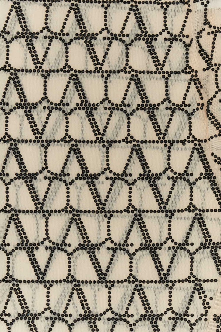 Valentino Garavani Embroidered Tulle Collant With Strass Detailing