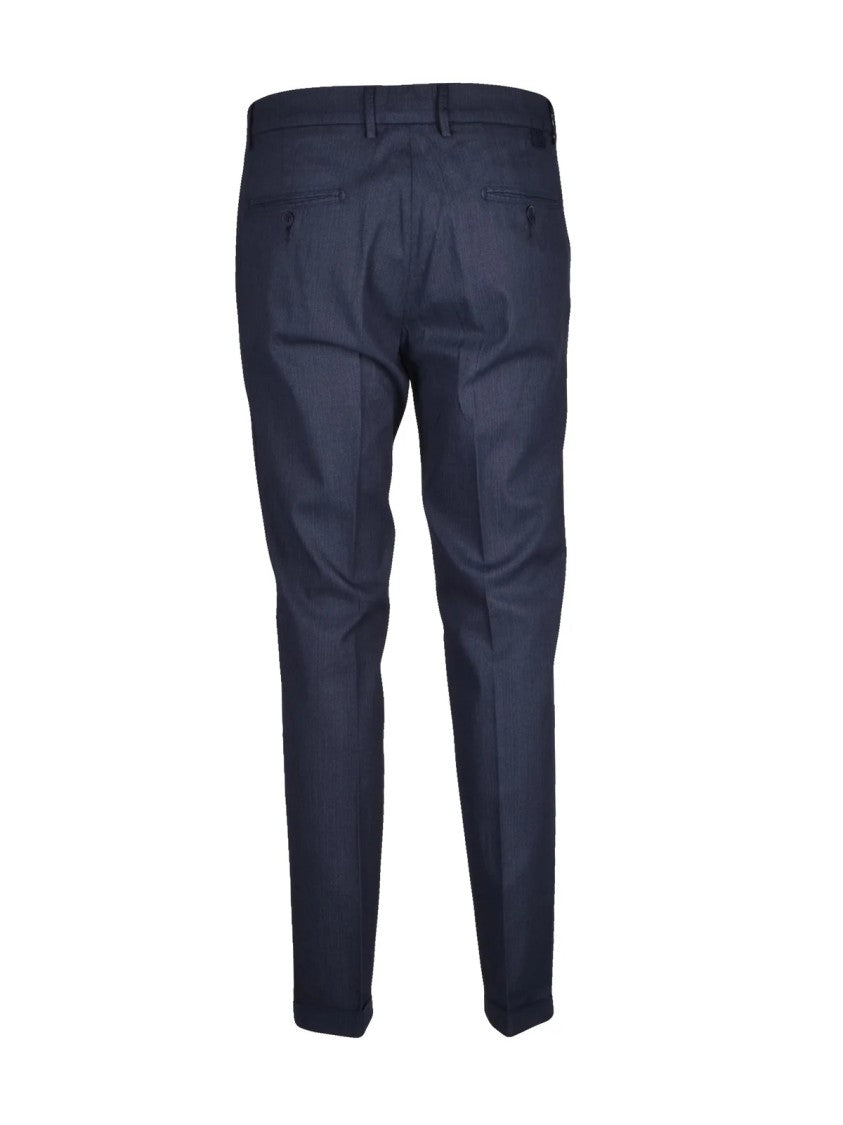 Luca Bertelli Slim Fit Trousers With Tapered Silhouette And Zip Closure