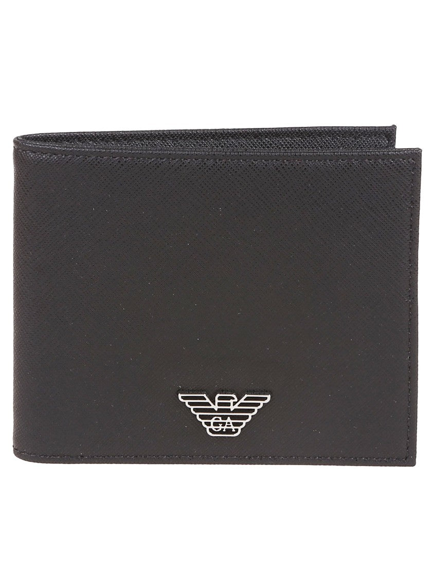 Emporio Armani Textured Logo Plaque Bifold Wallet