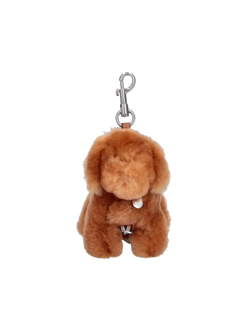 Anya Hindmarch Plush Dog-Shaped Keychain With Detailed Features
