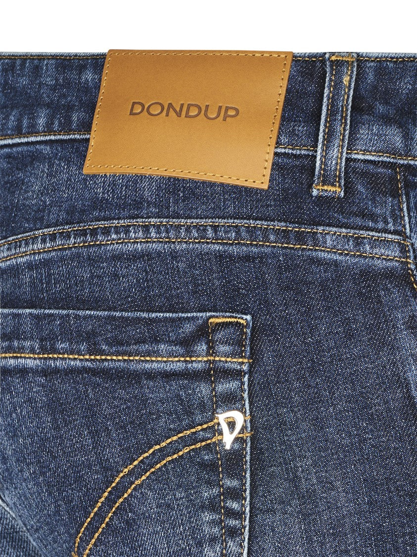 Dondup Skinny Fit Medium Blue Denim Trousers With Classic Five-Pocket Design