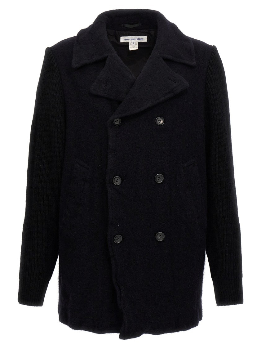 Comme Des Garçons Double-Breasted Wool Coat