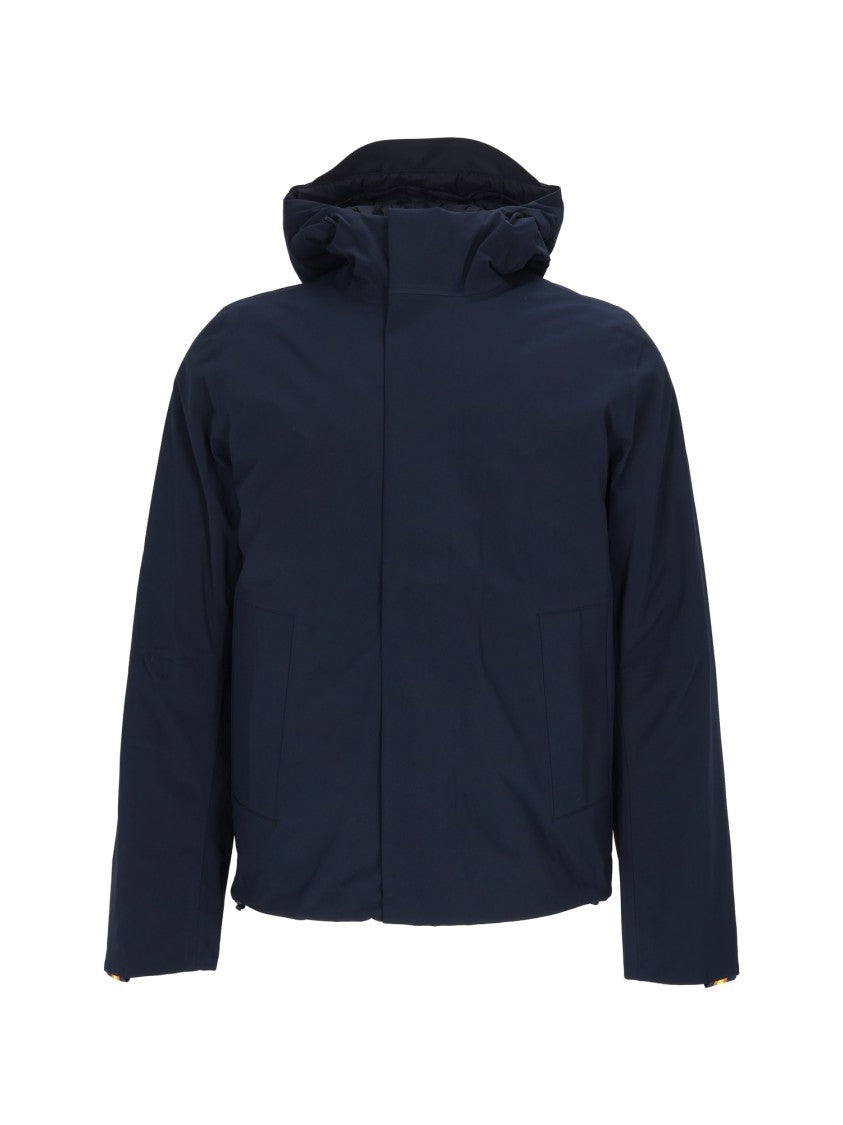 K-Way Short Padded Jacket With High Collar And Concealed Closure