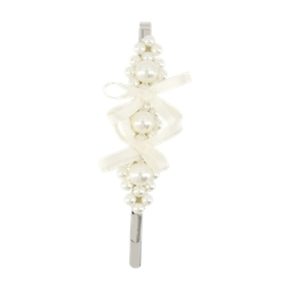 Simone Rocha Petite Bow Hair Clip With Faux Pearls