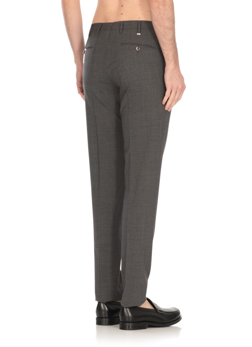 Pt Torino Grey Wool Trousers