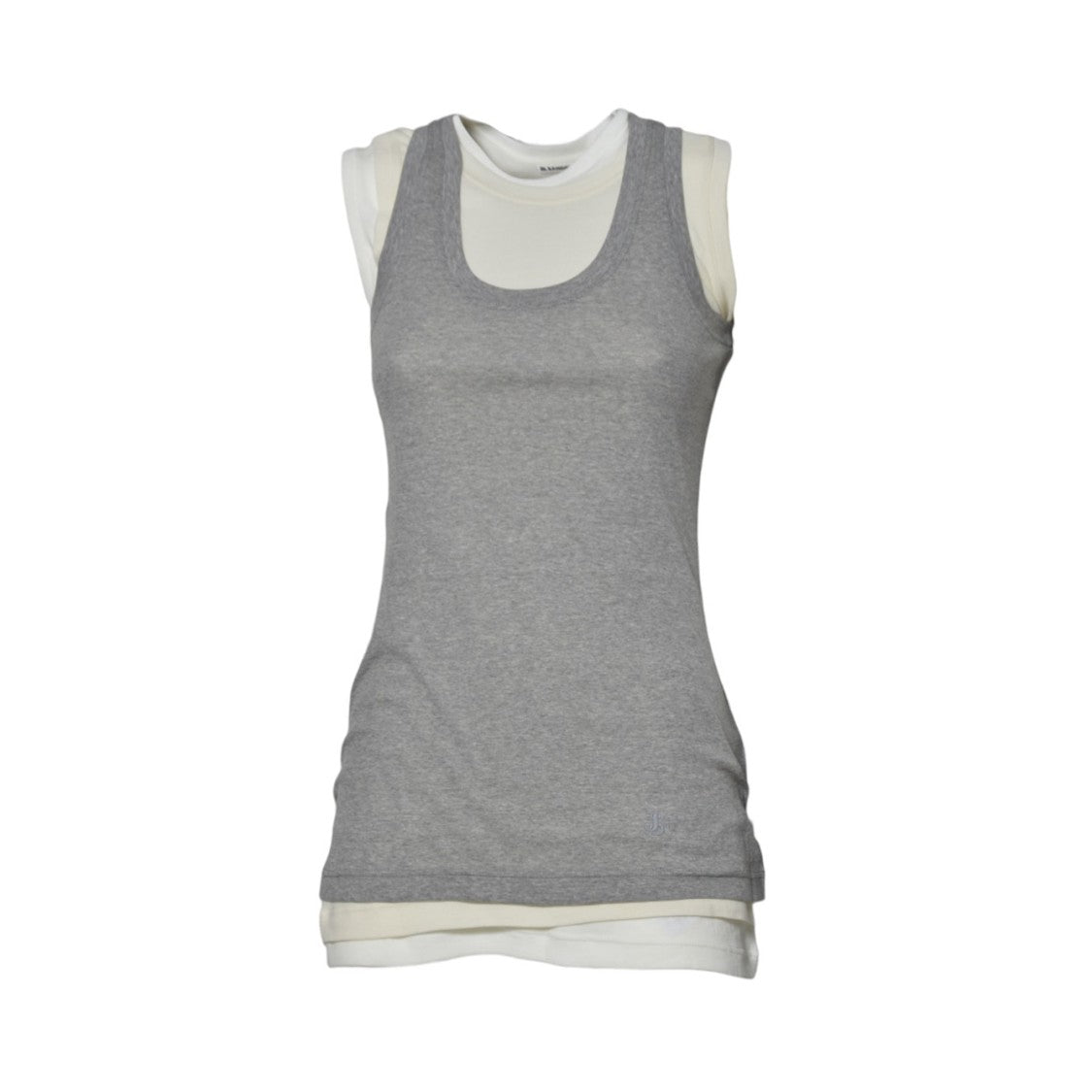 Jil Sander Natural Three Layer Cotton Tank Top