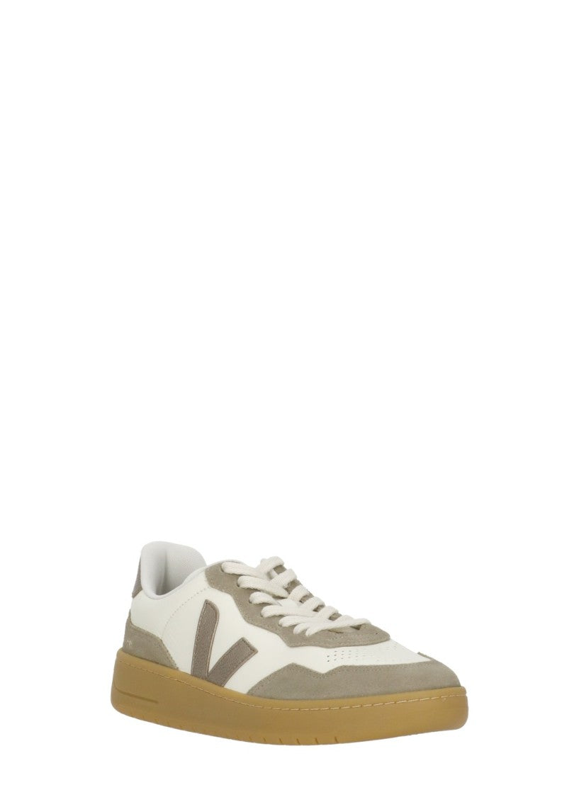Veja V-90 White Suede Low-Top Sneakers