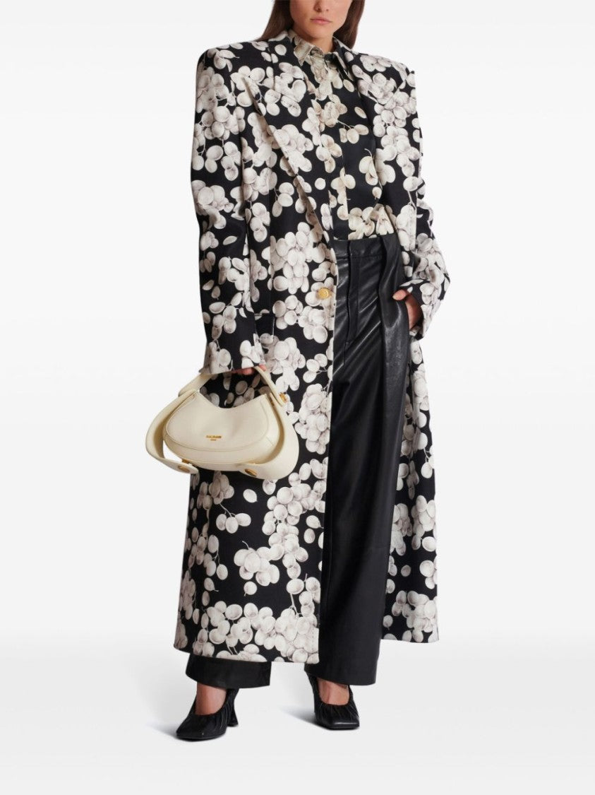 Balmain Raisin-Print Long-Sleeved Blouse With Concealed Buttons
